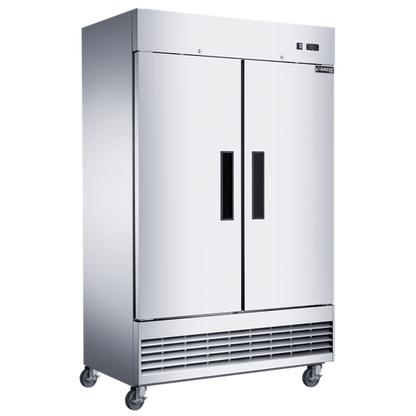 D47ER Compact 2-Door Commercial Refrigerator in Stainless Steel