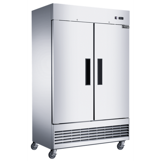 D47ER Compact 2-Door Commercial Refrigerator in Stainless Steel
