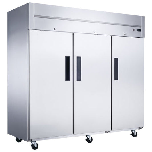 D83AR Commercial 3-Door Top Mount Refrigerator in Stainless Steel