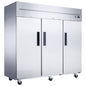 D83AR Commercial 3-Door Top Mount Refrigerator in Stainless Steel