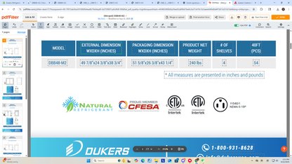 DBB60-H2 2 Door Bar and Beverage Cooler (Hinge Doors)