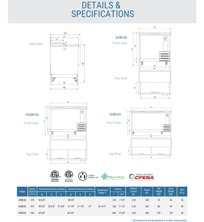 DHBC65 - 65" Bottle Cooler