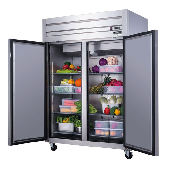 D55AF Commercial 2-Door Top Mount Freezer in Stainless Steel