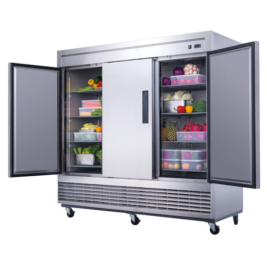 D83R 3-Door Commercial Refrigerator in Stainless Steel