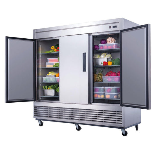D83F 3-Door Commercial Freezer in Stainless Steel