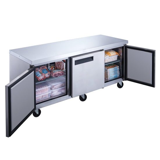 Dukers DUC72F 72 1/2" Undercounter Freezer w/ (3) Sections & (3) Doors, 115v