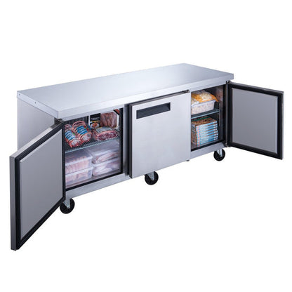 Dukers DUC72F 72 1/2" Undercounter Freezer w/ (3) Sections & (3) Doors, 115v